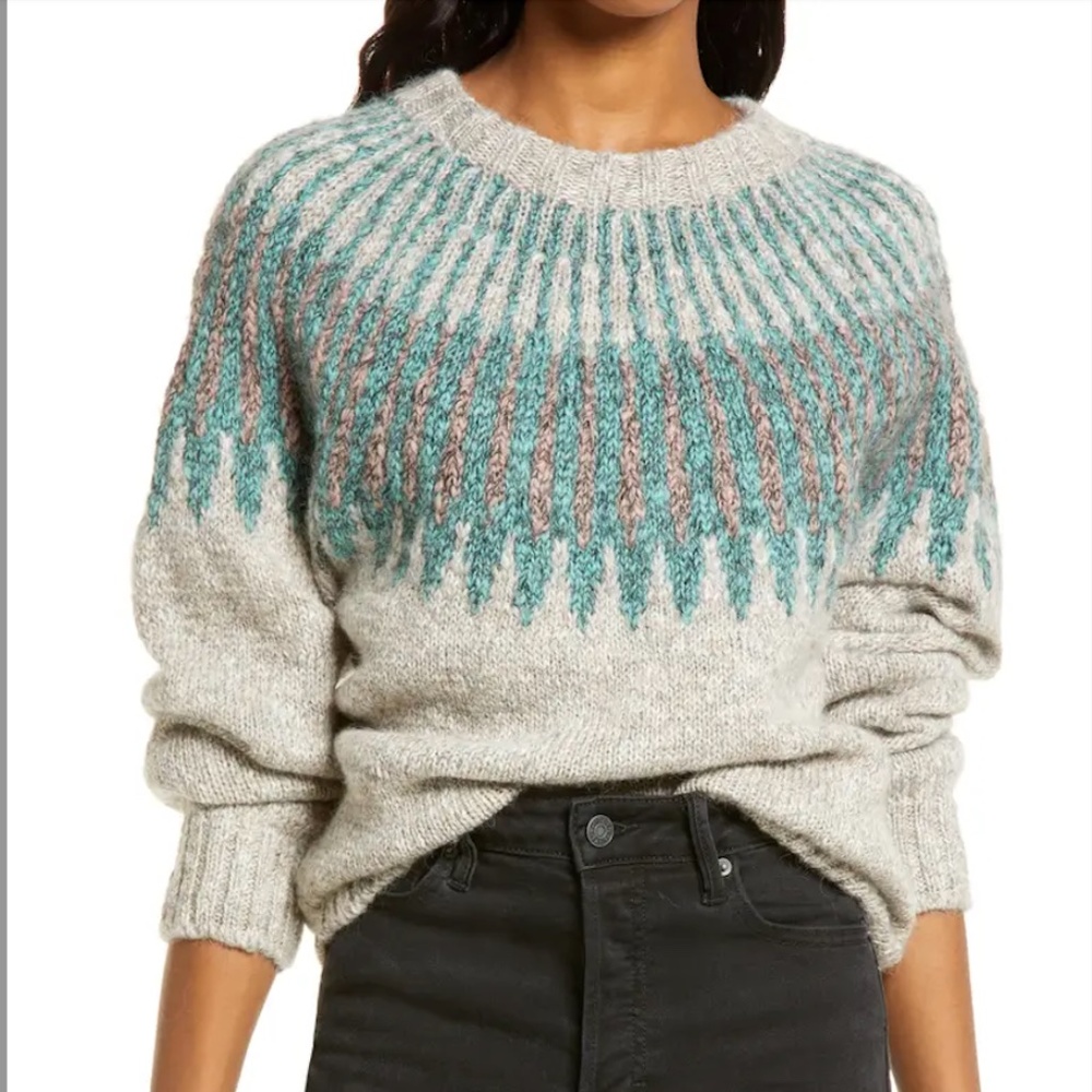 [New & Fashion] Fair Isle Wool & Alpaca Crewneck Sweater